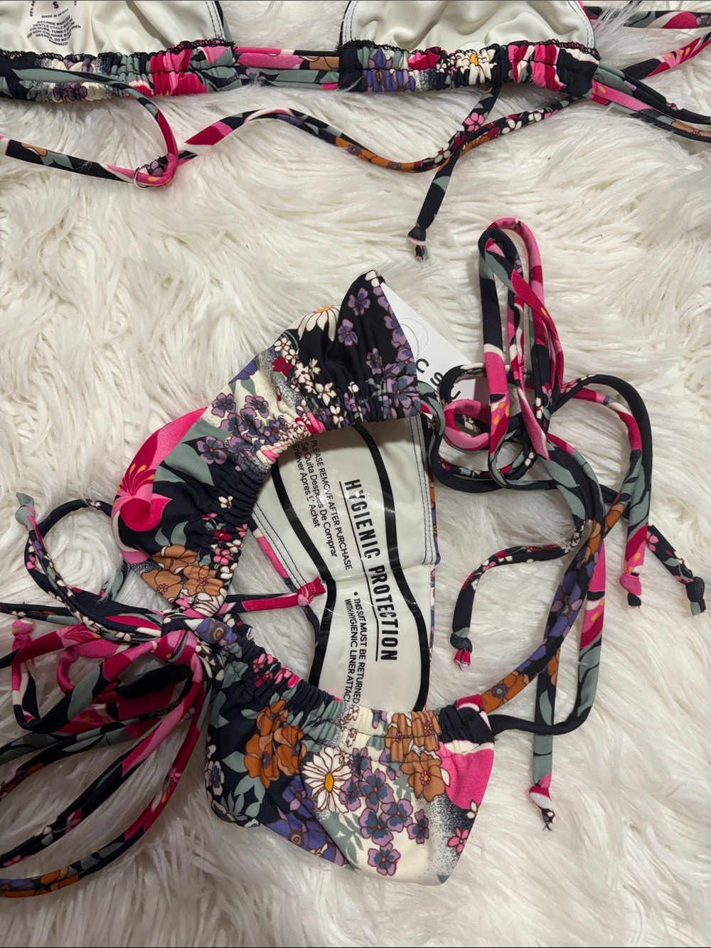 PacSun Pink Multi Floral Tie-Side Bikini - Picture 9 of 12